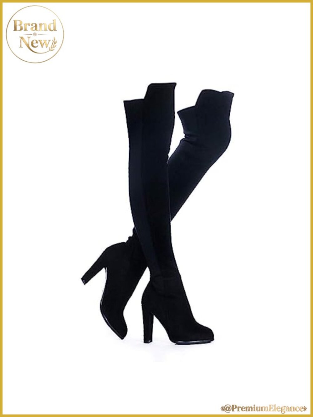 Faux Suede Chunky Heel Over The Knee Thigh High Boots